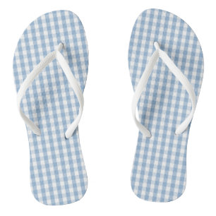 Airy Blue Gingham Karo Flip Flops