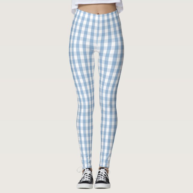 Airy Blue Gingham Karo Leggings (Vorderseite)
