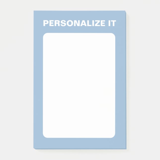 Airy Blue Modern Personalisiert Versatile Post-it Klebezettel (Vorderseite)