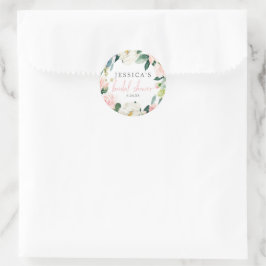Airy Blush Floral Brautparty Gefallen Stickers