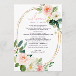 Airy Blush Floral Wedding Willkommensreise Programm