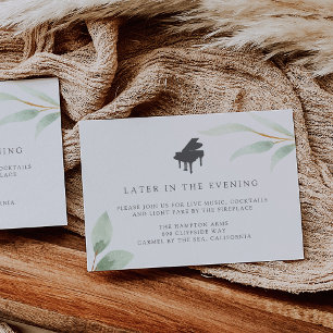 Airy Botanical Piano Live Music Empfang Cards Begleitkarte