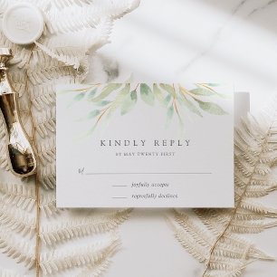 Airy Botanical RSVP Card Karte