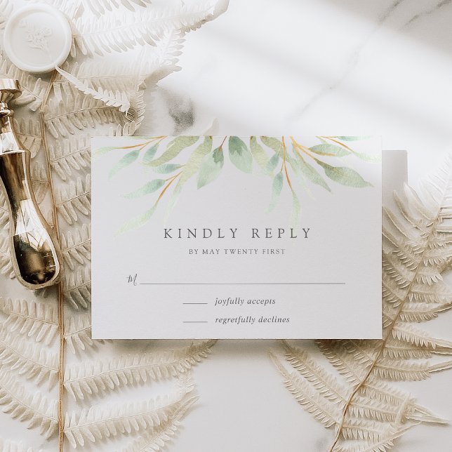 Airy Botanical RSVP Card Karte (Von Creator hochgeladen)