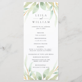 Airy Botanical Wedding Zeremony Program Programm