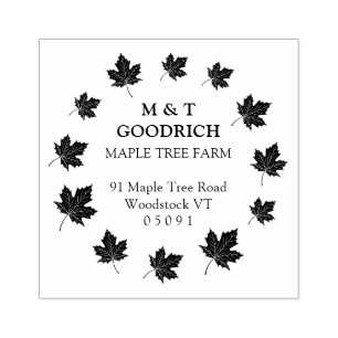 Airy Circle of Maple Verlasse Rücksendeadresse. Gummistempel