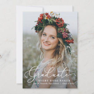 Airy Elegance EDITABLE FARBEN Abschluss Einladung