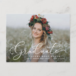 Airy Elegance EDITABLE FARBEN Abschluss Postkarte