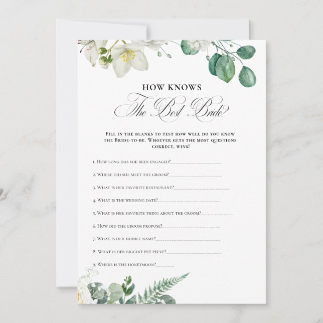 Airy Eucalyptus Greenery Boho Rustic Brautparty Einladung (Vorderseite)