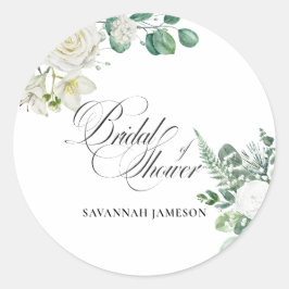 Airy Eukalyptus Greenery Brautparty Runder Aufkleber