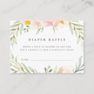 Airy Floral Baby Duschkabine Raffle Ticket Cards Begleitkarte