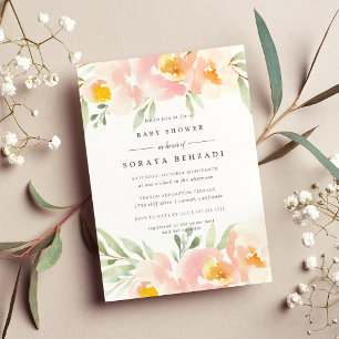 Airy Floral Baby Shower Einladung