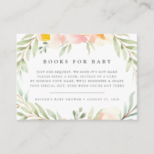 Airy Floral Book Request Baby Shooting Card Begleitkarte