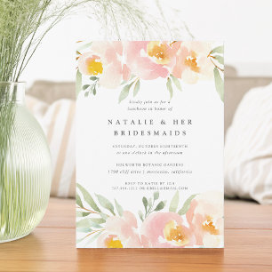 Airy Floral Bridesmaids Luncheon Einladung