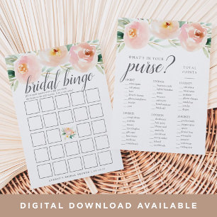 Airy Floral Doppelseitiges Brautparty Einladung