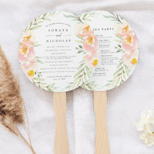 Airy Floral Wedding Program Fächer