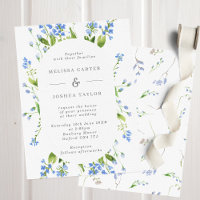 Airy French Blue Floral Pill Frame Wedding