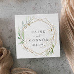 Airy Greenerity und Gold Leaf Wedding<br><div class="desc">Diese luftigen grünen und goldenen Blumenserien-Papierservietten sind perfekt für einen modernen Hochzeitsempfang. Das elegante botanische Design besticht durch helle und luftige Eukalyptusfarben in Aquarellfarbe, die mit skurrilen goldenen Glitzer-Blätter besticht. Personalisieren Sie die Servietten mit den Namen der Braut und Bräutigam, und dem Hochzeitstag. Diese Servietten können für Hochzeitsempfang, Probe Dinner,...</div>