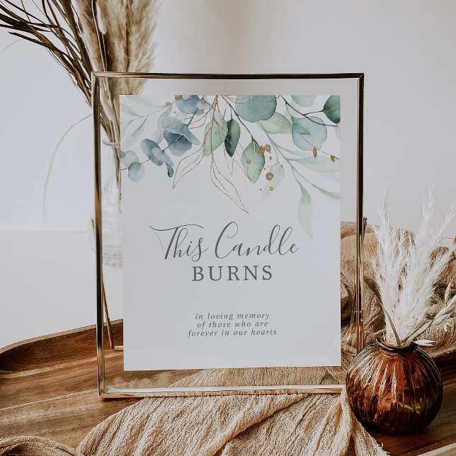 Airy Greenery Candle Burns Wedding Memorial Sign Poster (Von Creator hochgeladen)