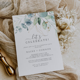 Airy Greenery und Gold Leaf Feiern Einladung