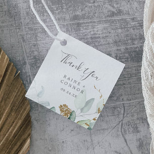 Airy Greenery und Gold Leaf Vielen Dank Geschenkanhänger