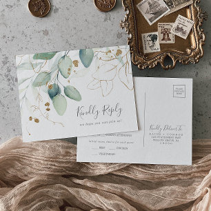 Airy Greenery und Gold Menü Auswahl UAWG Postkarte