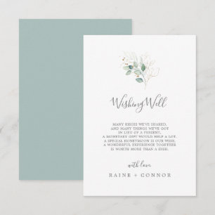 Airy Greenery und Gold Wedding Well Well Card Begleitkarte