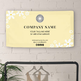 Airy Light Yellow White Daisy Border Event Banner