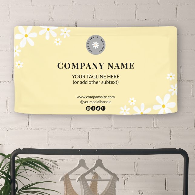 Airy Light Yellow White Daisy Border Event Banner (Von Creator hochgeladen)