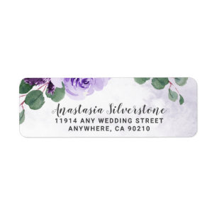 Airy Lila und Silver Floral Boho Wedding Address
