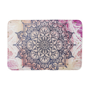 Airy Mandala-glückliches rosa lila gelbes Blau u. Badematte