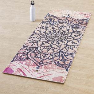 Airy Mandala Happy Pink Lila Yellow Blue & Gold Yogamatte