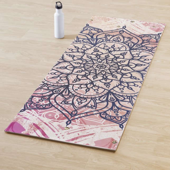 Airy Mandala Happy Pink Lila Yellow Blue & Gold Yogamatte (Beispiel)