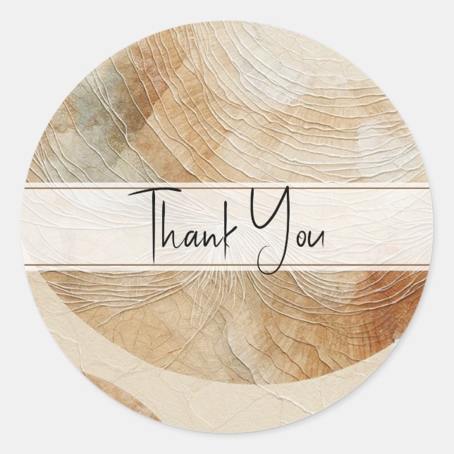 Airy Neutry Natural Elements Bohemisch Boho Runder Aufkleber (Vorderseite)