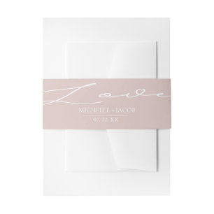 Airy Pastel Blush Liebe Hochzeitsband Einladungsbanderole
