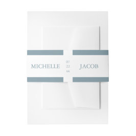 Airy Pastel Slate Blue | Hochzeitsband Einladungsbanderole