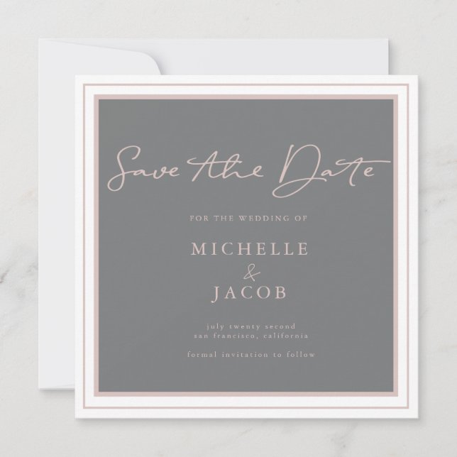 Airy Pastel | Square Save the Date Card (Vorderseite)