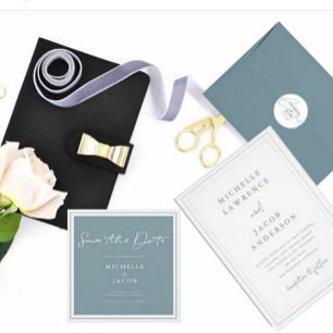 Airy Pastel   Square Save the Date Card