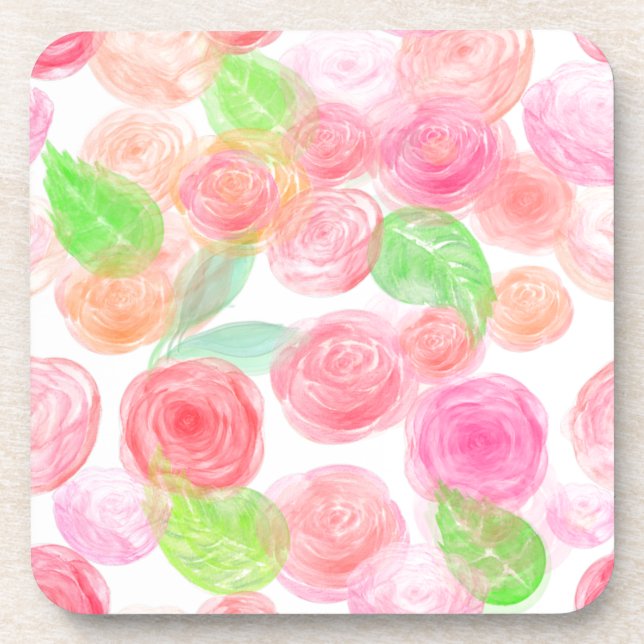 Airy-Rose Getränkeuntersetzer (Vorderseite)