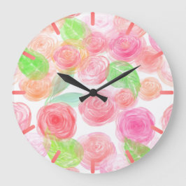 Airy-Rose Große Wanduhr