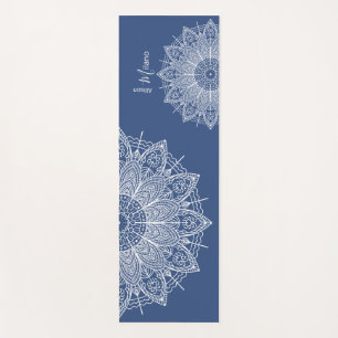 Airy White Mandalases Blue Personalisiertes Gebet Yogamatte