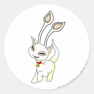 Aisha White Runder Aufkleber