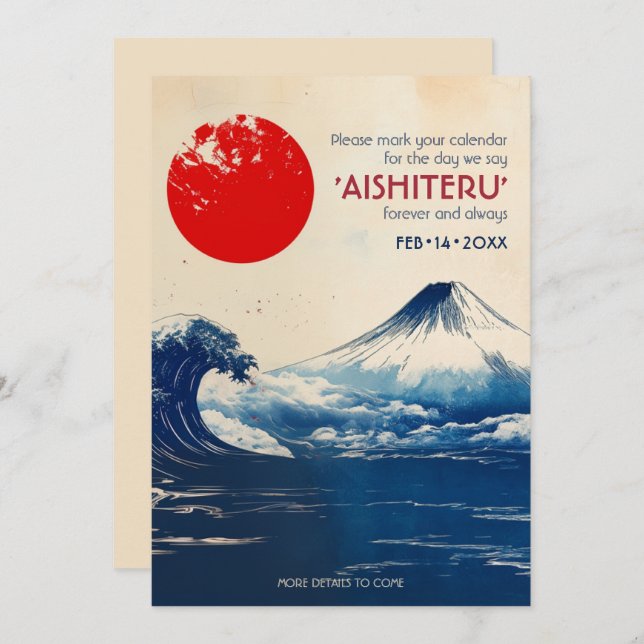 AISHITERU Japonesque Harmonie mit Fuji Save The Date (Vorne/Hinten)