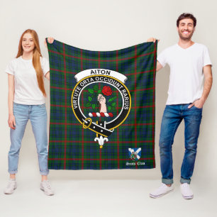 Aiton Clan Abzeichen Tartan Kariert Fleecedecke