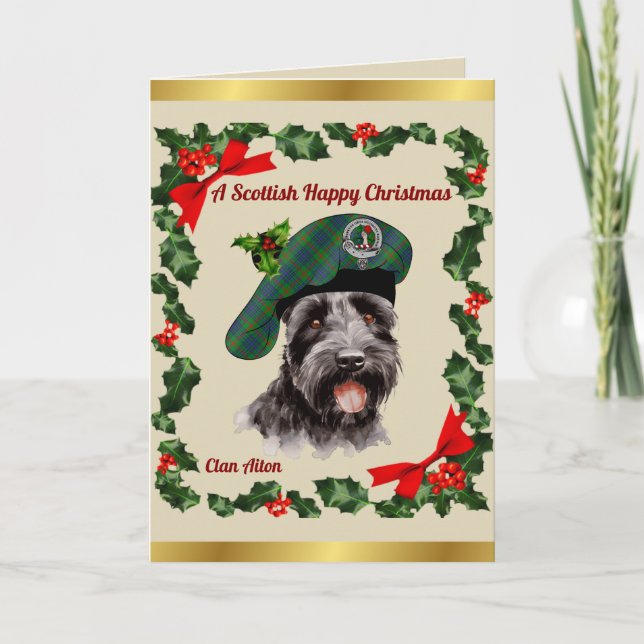 Aiton Scottie Dog Personalisiert Xmas Karte (Vorderseite)