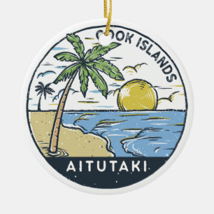 Aitutaki Cook Inseln Vintage Keramik Ornament