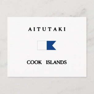 Aitutaki Cook Islands Alpha Dive Flag Postkarte