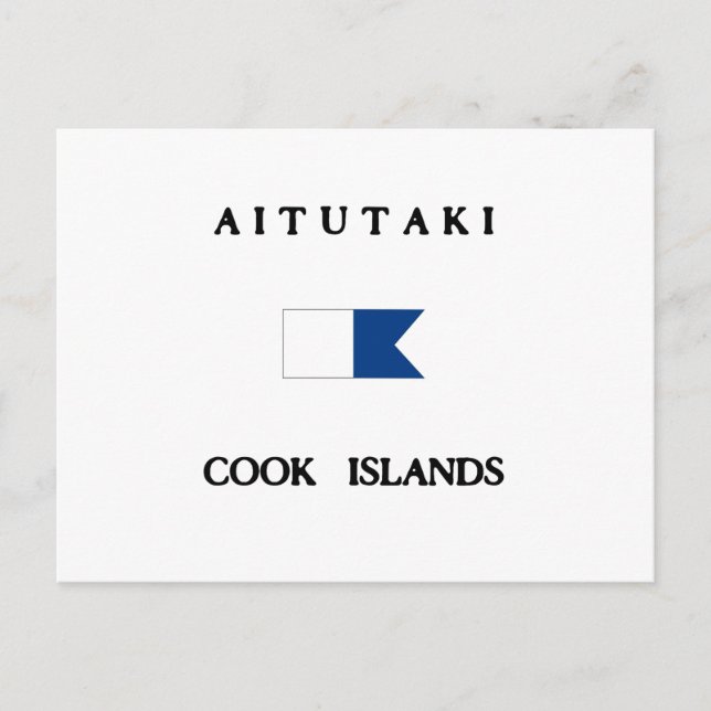 Aitutaki Cook Islands Alpha Dive Flag Postkarte (Vorderseite)