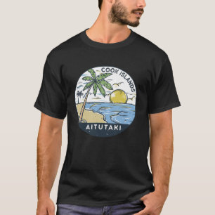 Aitutaki Cookinseln Illustrierter Ozean Vintag T-Shirt