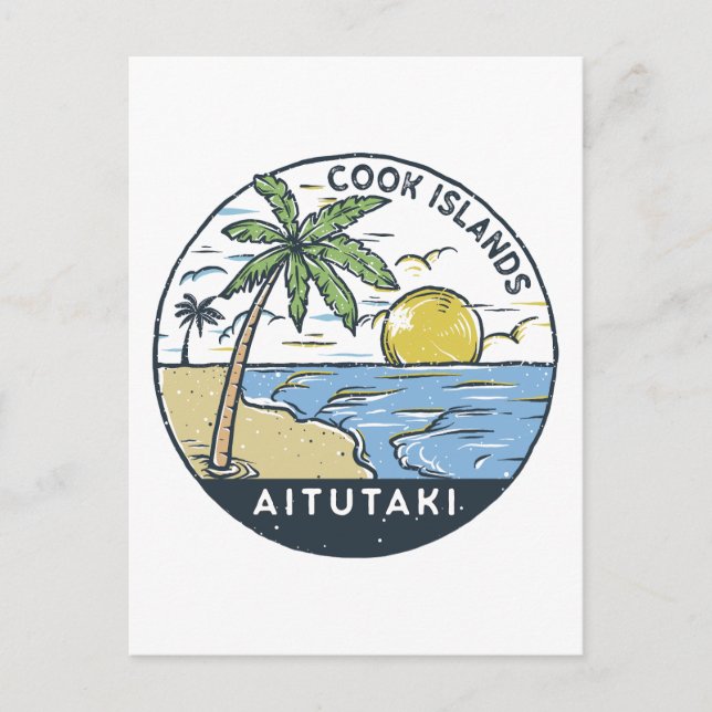 Aitutaki-Cookinseln Vintag Postkarte (Vorderseite)
